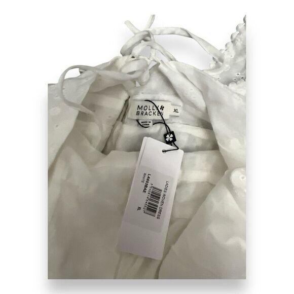 Molly Bracken Eyelet Ruffle Dress Size Extra Large NWT - Picture 7 of 7